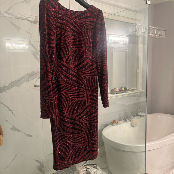 NIGHT WAY DRESS SIZE 6 art deco red black gala wedding cruise wear - Picture 8 of 16